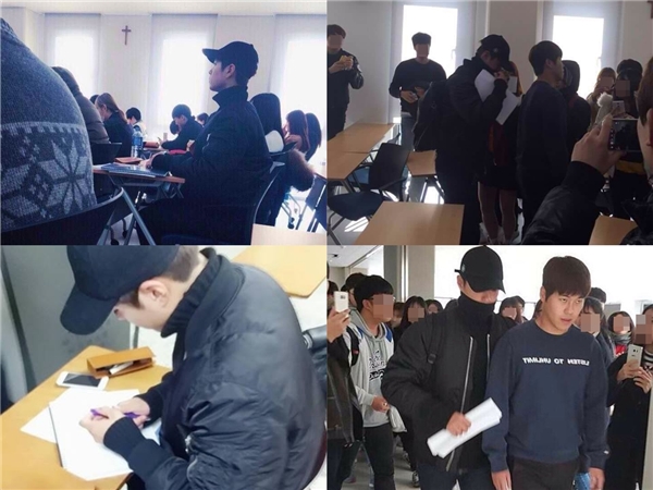 
Park Bo Gum thường xuyên đi học và chăm chú nghe giảng, chép bài.
