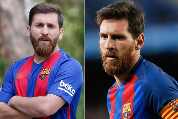 
Reza trông giống hệt Messi, từ mái tóc, bộ râu đến những đường nét trên khuôn mặt.
