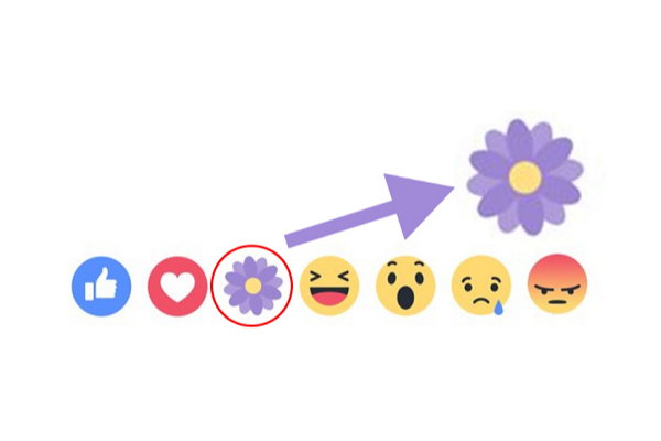 
Facebook triển khai nút reaction hoa tím để chào đón Ngày Của Mẹ. (Ảnh: Internet) 