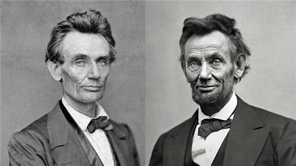 
Hình ảnh Tổng thống Abraham Lincoln trước và sau Cuộc Nội chiến.