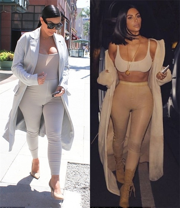 Kim Kardashian thích thú với những chiếc quần màu nude trong nhiều sắc thái khác nhau.