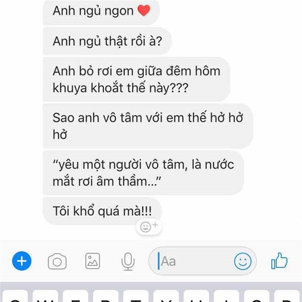 'Bo tay' loat tin nhan tu nguoi yeu khi ngu quen luc dang noi chuyen