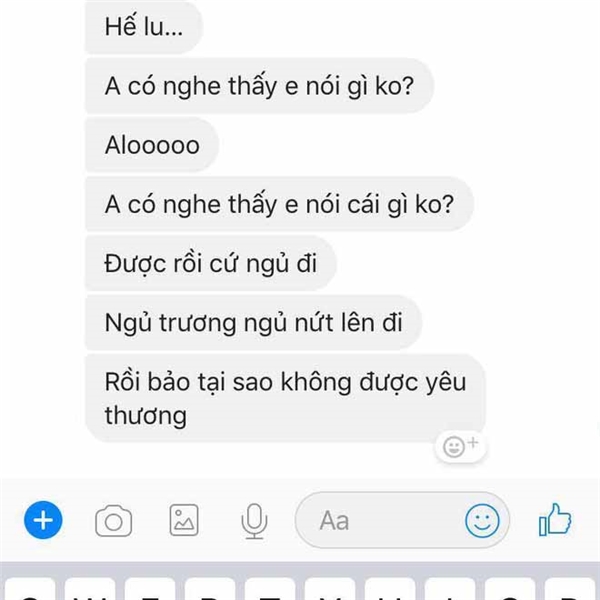 'Bo tay' loat tin nhan tu nguoi yeu khi ngu quen luc dang noi chuyen