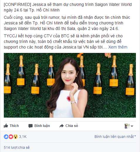 
Thông tin Jessica về Việt Nam được hưởng ứng nồng nhiệt trên các trang mạng xã hội.