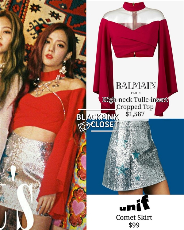 
Mẫu áo cao cổ đến từ thương hiệu Balmain cùng chân váy ánh bạc của Unif được Jisoo trưng diện có giá tổng là 1.686 USD (gần 39 triệu đồng).