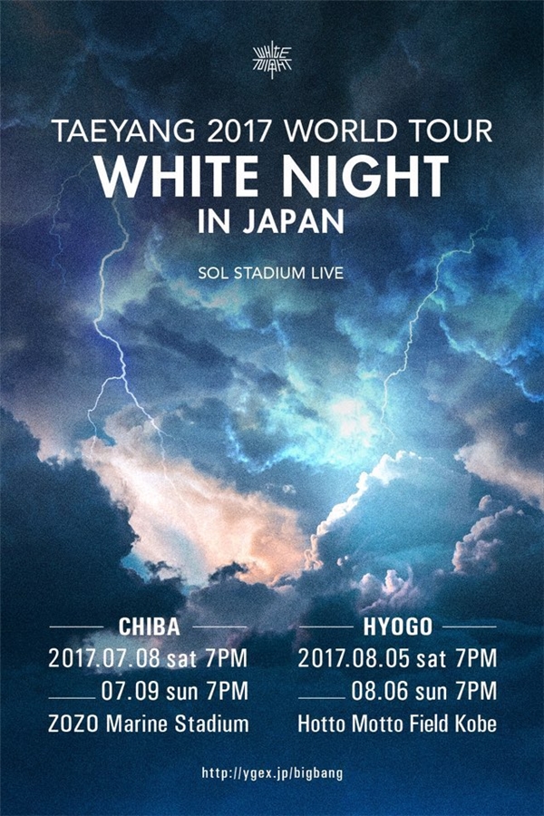 
Taeyang chính thức khởi động tour thế giới thứ hai mang tên Taeyang 2017 World Tour "White Night" tại Nhật Bản.