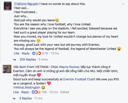 

Ai cũng bày tỏ sự nuối tiếc với sự ra đi của Wayne Rooney trên trang chủ của Manchester United. 