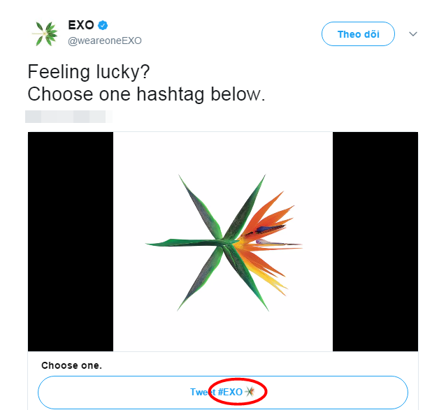 
Biểu tượng hoa thiên điểu xuất hiện bên cạnh tên EXO trên Twitter mỗi khi tweet cực hoành tráng do SM đầu tư cho sự trở lại lần này của nhóm nhạc nổi tiếng này.
