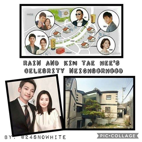 
Hình ảnh khu nhà và hàng xóm của cặp đôi toàn những ngôi sao hạng A của Hàn Quốc như là: nữ diễn viên Lee Young Ae, Jang Dong Gun, PSY, cặp đôi Song Joong Ki và Song Hye Kyo.