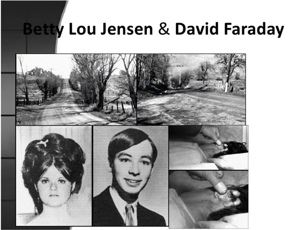
David Arthur Faraday (17 tuổi), và Betty Lou Jensen (16 tuổi): bị bắn chết ngày 20 tháng 12 năm 1968, ở hồ Herman Road, nội ô thành phố Benicia
