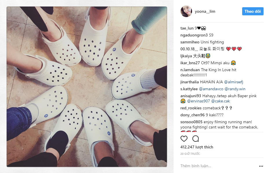 
Yoona đăng tải 9 bàn chân trên Instagram khiến các fan "dậy sóng".