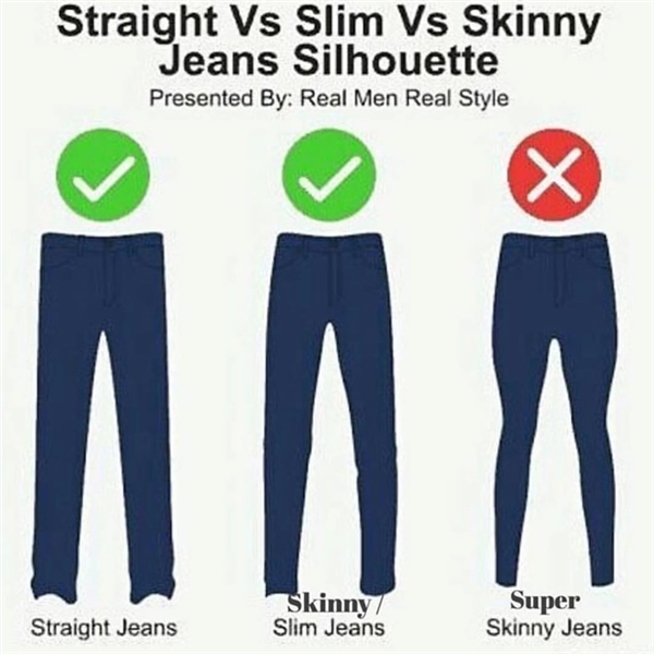 
Đây là 3 ví dụ điển hình dành cho các chàng thích quần jeans ống nhỏ, nên nhớ tránh xa loại cuối cùng ra nhé!