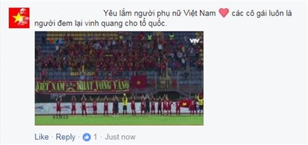 
Những lời chúc mừng đã nhanh chóng được gửi tới các cô gái vàng của bóng đá Việt Nam.