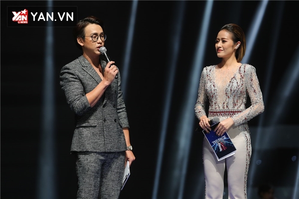 
Hai MC của đêm chung kết: Quang Bảo - Phí Linh.