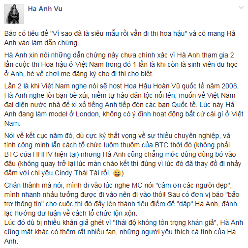 Siêu mẫu Hà Anh bất ngờ lên tiếng về việc không chào khán giả ở HHHV 2008 - Tin sao Viet - Tin tuc sao Viet - Scandal sao Viet - Tin tuc cua Sao - Tin cua Sao