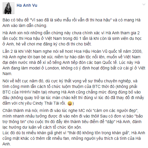 Siêu mẫu Hà Anh bất ngờ lên tiếng về việc không chào khán giả ở ...