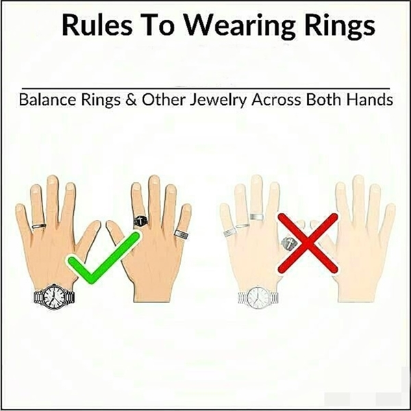 
Phân bố đều những chiếc nhẫn ra cả hai tay chứ không chỉ tập trung vào một bàn duy nhất.