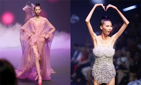 
Cao Ngân gây sửng sốt với thân hình gầy ốm quá mức quy định trong đêm chung kết Vietnam's Next Top Model 2017 vừa qua.