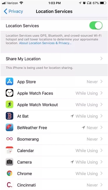 
Đây là điểm mới trong iOS 11 nhé, chỉ khi sử dụng ứng dụng thì theo dõi vị trí mới bật sẽ giúp tiết kiệm pin tốt hơn.