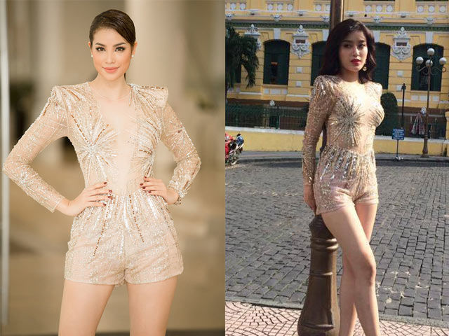 
Bộ váy gây tranh cãi của Á hậu Huyền My và "Hoa hậu quốc dân" Phạm Hương.