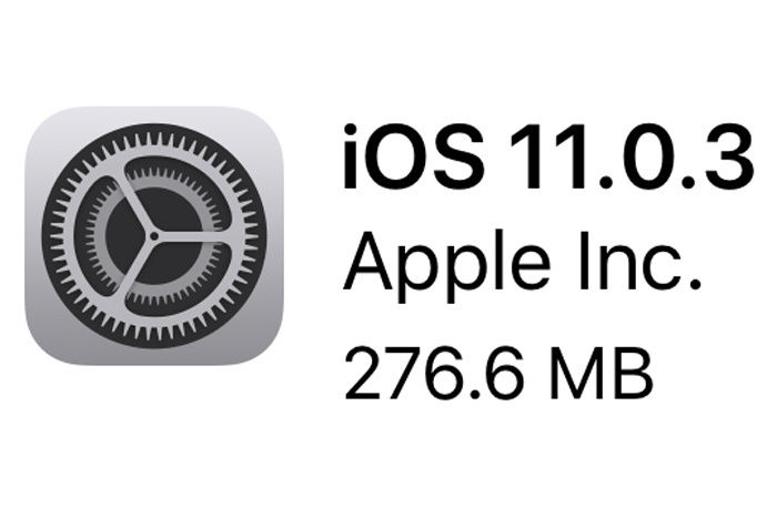 
Phiên bản iOS 11.0.3 có dung lượng là 276.6 MB.