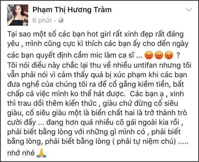 Fan Hương Tràm công kích, chỉ trích người mẫu Anh Thư vì 