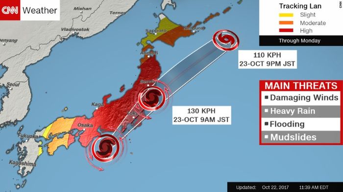 Ít nhất 2 người thiệt mạng trong cuộc tấn công của siêu bão mạnh nhất hành tinh Lan tại Nhật Bản