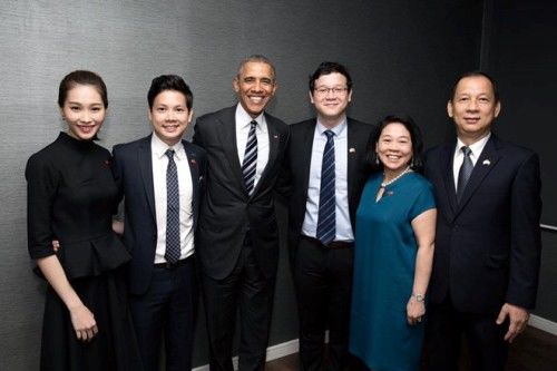 
Tháng 5/2016, Đặng Thu Thảo và Trung Tín xuất hiện cùng nhau trong sự kiện Tổng thống Obama gặp gỡ các doanh nghiệp Việt tại TP.HCM. 