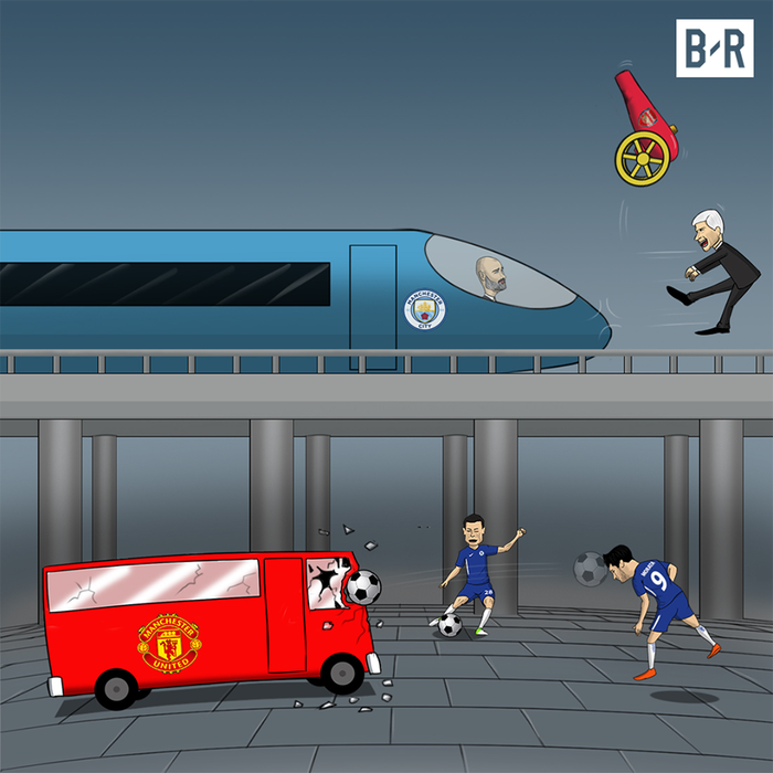 
Hai trận đấu tâm điểm của vòng 11, "tàu tốc hành" của Pep Guardiola vẫn đang tăng tốc ngoạn mục trong khi "chiếc xe buýt" màu đỏ của Mourinho đã vỡ nát với cú đánh đầu điệu nghệ của Alvaro Morata.