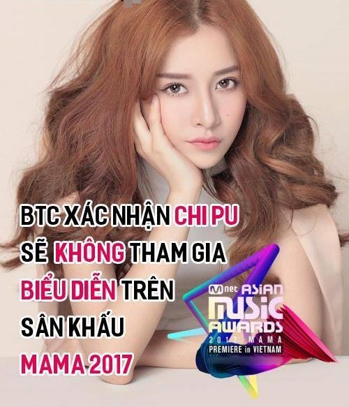 
BTC xác nhận Chi Pu sẽ không tham gia biểu diễn trên sân khấu MAMA 2017. - Tin sao Viet - Tin tuc sao Viet - Scandal sao Viet - Tin tuc cua Sao - Tin cua Sao