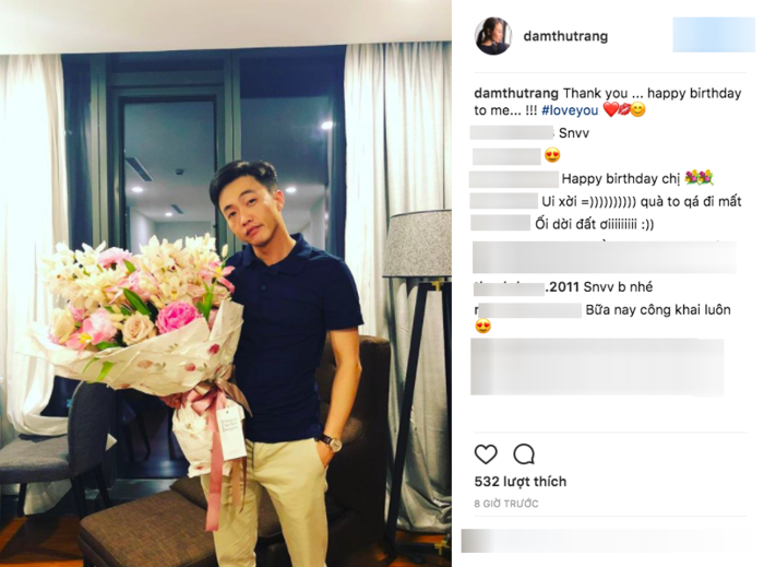 
 Đàm Thu Trang cũng từng khoe hành động lãng mạn này của Cường Đôla nhân ngày sinh nhật của cô trên mạng xã hội. - Tin sao Viet - Tin tuc sao Viet - Scandal sao Viet - Tin tuc cua Sao - Tin cua Sao