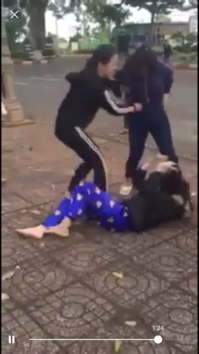 
Hai thiếu nữ xông vào đánh nhau.
