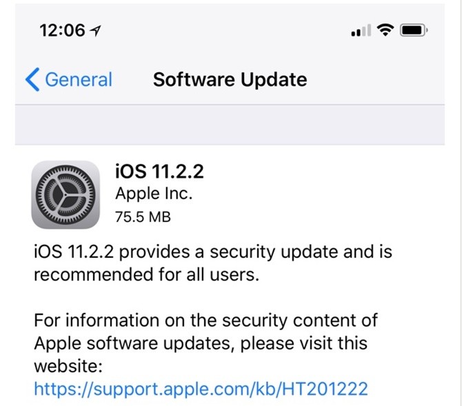 
Bản cập nhật vá lỗi đã được Apple cung cấp cho người dùng.