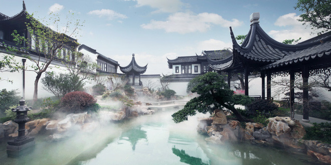 
Ao hồ phủ sương khói như phim cổ trang Trung Quốc