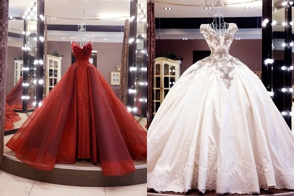 
Cận cảnh 2 chiếc váy cưới mà Đinh Ngọc Diệp chọn diện trong ngày đặc biệt nhất cuộc đời mình.