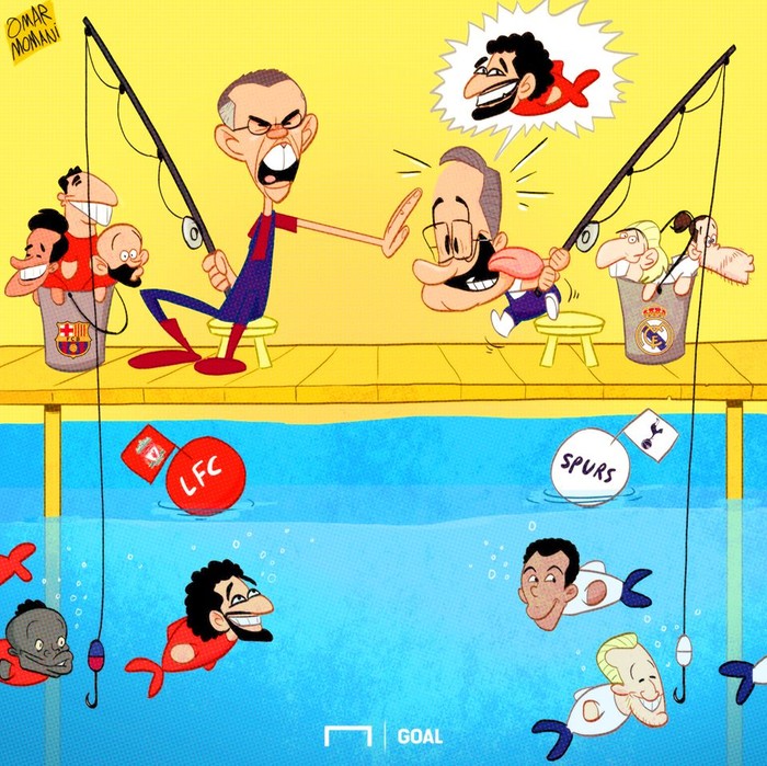 
Chuỗi ngày "trăng mật" của Cristiano Ronaldo và Zinedine Zidane đã đi đến những ngày cuối cùng. Theo những động thái mới nhất từ BLĐ đội bóng chủ sân Bernabeu thì chiến lược gia người Pháp sẽ ra đi trong thời gian tới, người đến thế chỗ nhiều khả năng sẽ là Joachim Loew.


Nếu như Barcelona có thói quen "câu cá" từ Liverpool thì Tottenham Hotspur là "vùng hồ" riêng của Real Madrid. Tuy nhiên ở mùa giải năm nay, nhiều khả năng Florentino Perez sẽ thay đổi thói quen khi quyết tâm mang về ngôi sao người Ai Cập, Mohamed Salah.