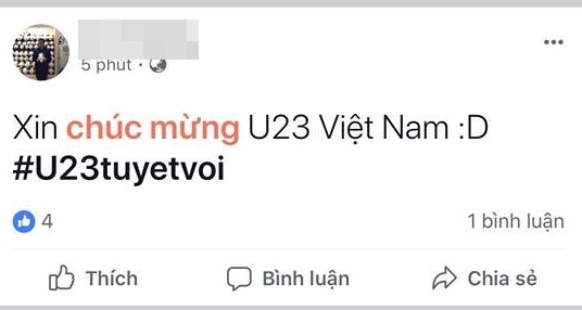 Cộng đồng mạng vỡ òa, đồng loạt treo status chúc mừng chiến thắng của U23 Việt Nam