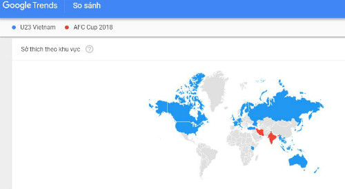 
U23 Việt Nam dường như phủ sóng từ khóa tìm kiếm trên khắp thế giới.