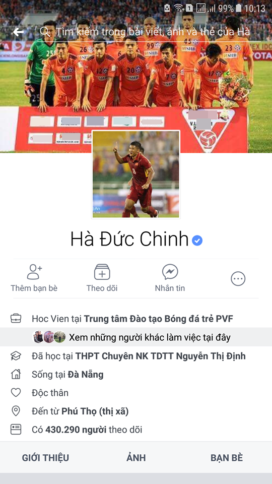 
Hà Đức Chinh có hơn 400.000 người theo dõi sau trận chung kết