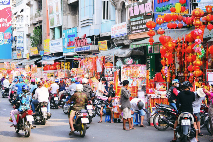 Một góc chợ tết ở Quận 5 Một góc chợ tết ở Quận 5