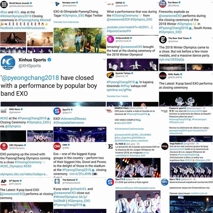
Hơn 20 tờ báo nổi tiếng trên thế giới đồng loạt đưa tin về EXO sau sự kiện.