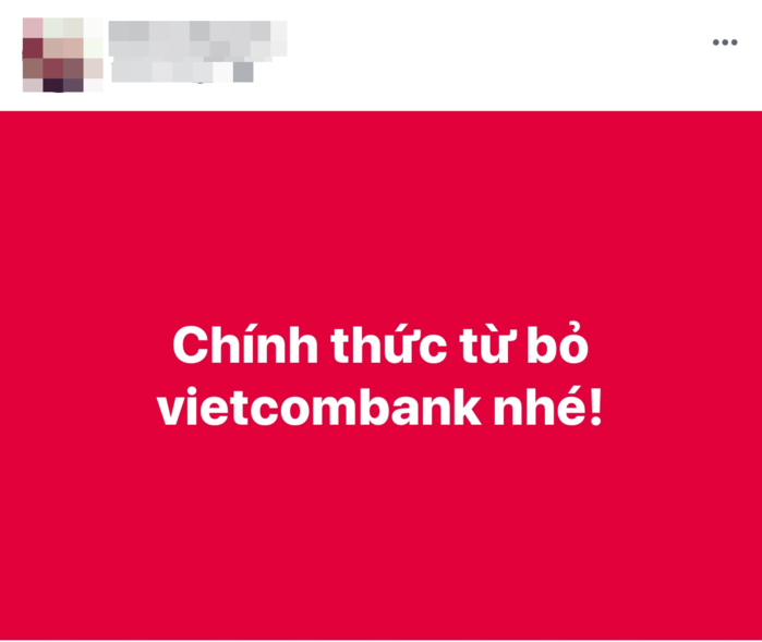 
Không ít cư dân mạng bày tỏ ý định tẩy chay Vietcombank (Ảnh chụp màn hình)