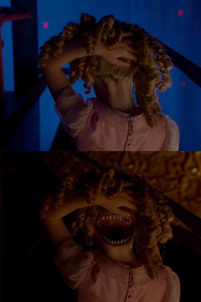 
Trong Miss Peregrine's Home for Peculiar Children, chỉ cần vài đường cơ bản, người ta đã hóa phép ra ngay một cái miệng dễ sợ mọc ra từ đằng sau đầu của cô bé.
