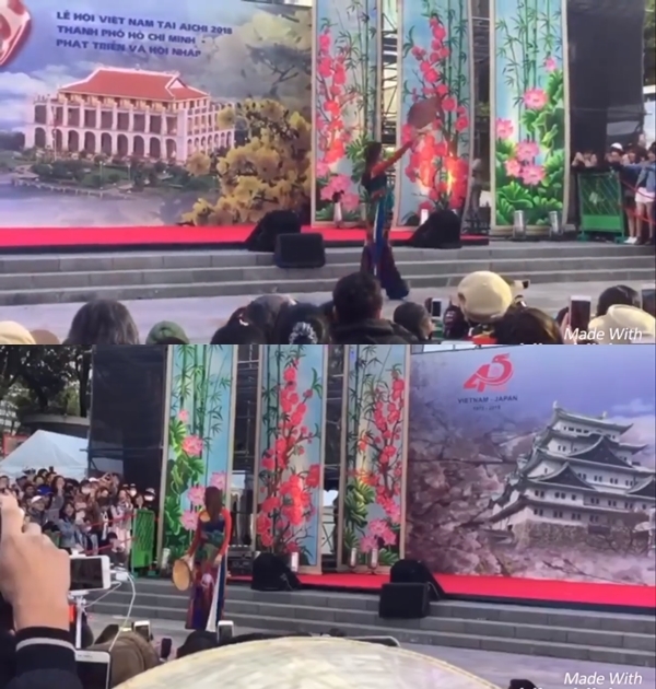 
Khán giả vẫy tay nhiệt tình khi Phạm Hương tiến gần đến họ như một cách chào đón nhiệt tình sự trở lại của nàng Hoa hậu Việt này.