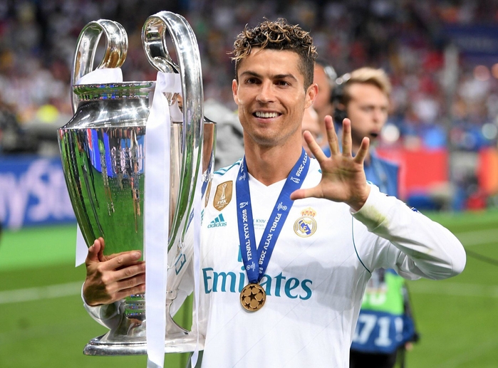 
Cristiano Ronaldo đã có chức vô địch Champions League thứ 5 trong sự nghiệp (1 với Man United và 4 với Real Madrid).