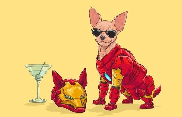 
Iron Man là một đại gia, nên để chú chó Chihuahua sang chảnh vào vai là quá chuẩn rồi. Lại còn cả mặt nạ cún nữa cơ.