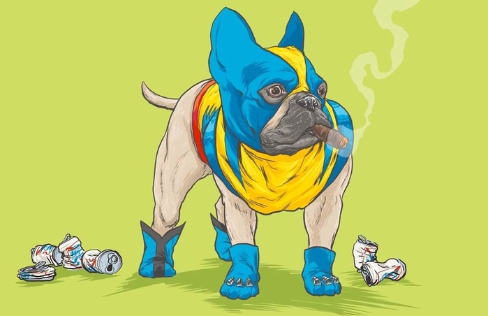 
Wolverine nam tính và mạnh mẽ thế kia thì chỉ có chó Bull Pháp là phù hợp thôi nhỉ?