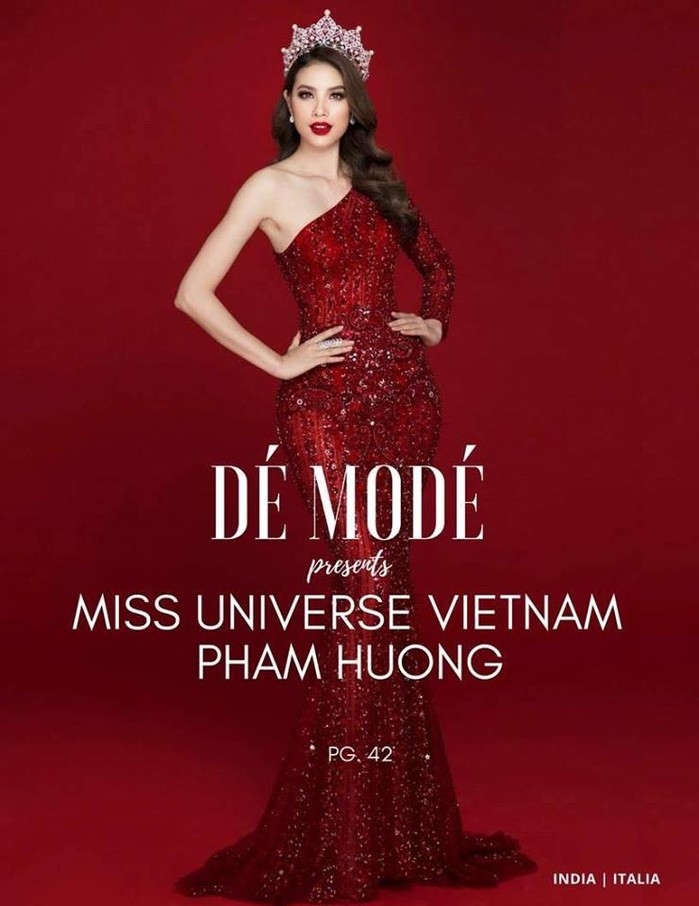 
Tạp chí Dé MoDé của Ý và Ấn Độ cũng đã có bài phỏng vấn Hoa hậu Phạm Hương và giới thiệu cô là một trong những ngôi sao giải trí hàng đầu Việt Nam trong thời điểm hiện tại. 