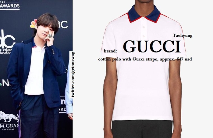 
Áo polo trắng cổ màu của Gucci giá 647 USD (14,7 triệu đồng).
