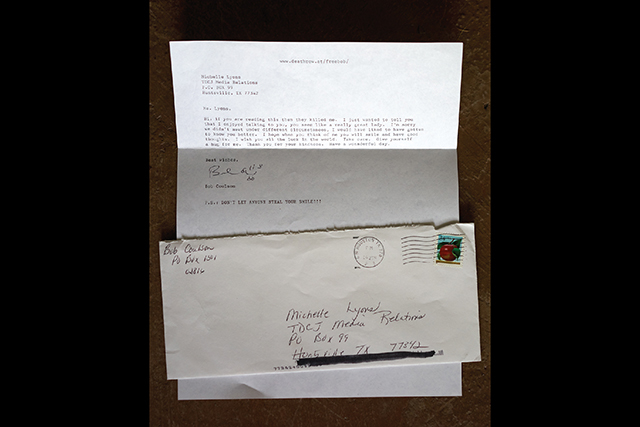 
Bức thư mà một người tử tù gửi cho Michelle trước khi chết.